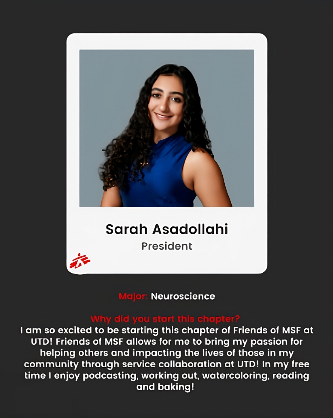 President of Friends of MSF
